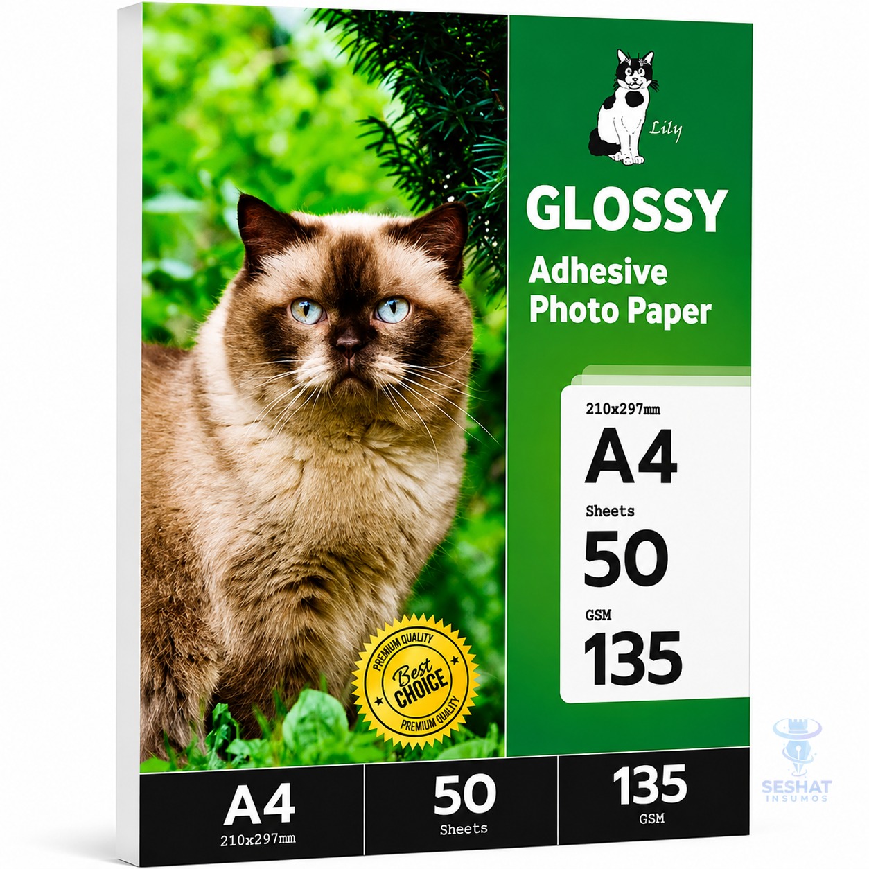 Papel Fotográfico Adhesivo Glossy A4 135 g – 50 hojas